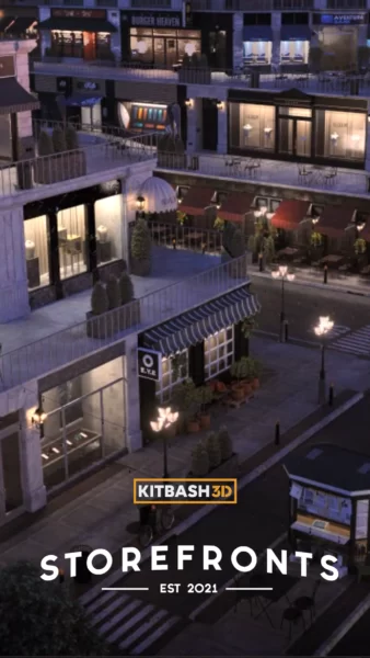 【Kitbash3D】Store Fronts 3D 建筑场景模型资产包