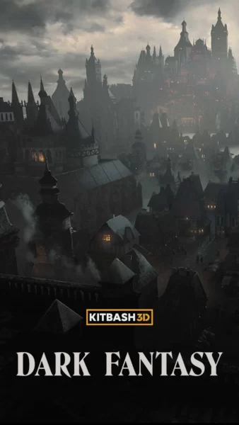 【Kitbash3D】Dark Fantasy 3D 建筑场景模型资产包