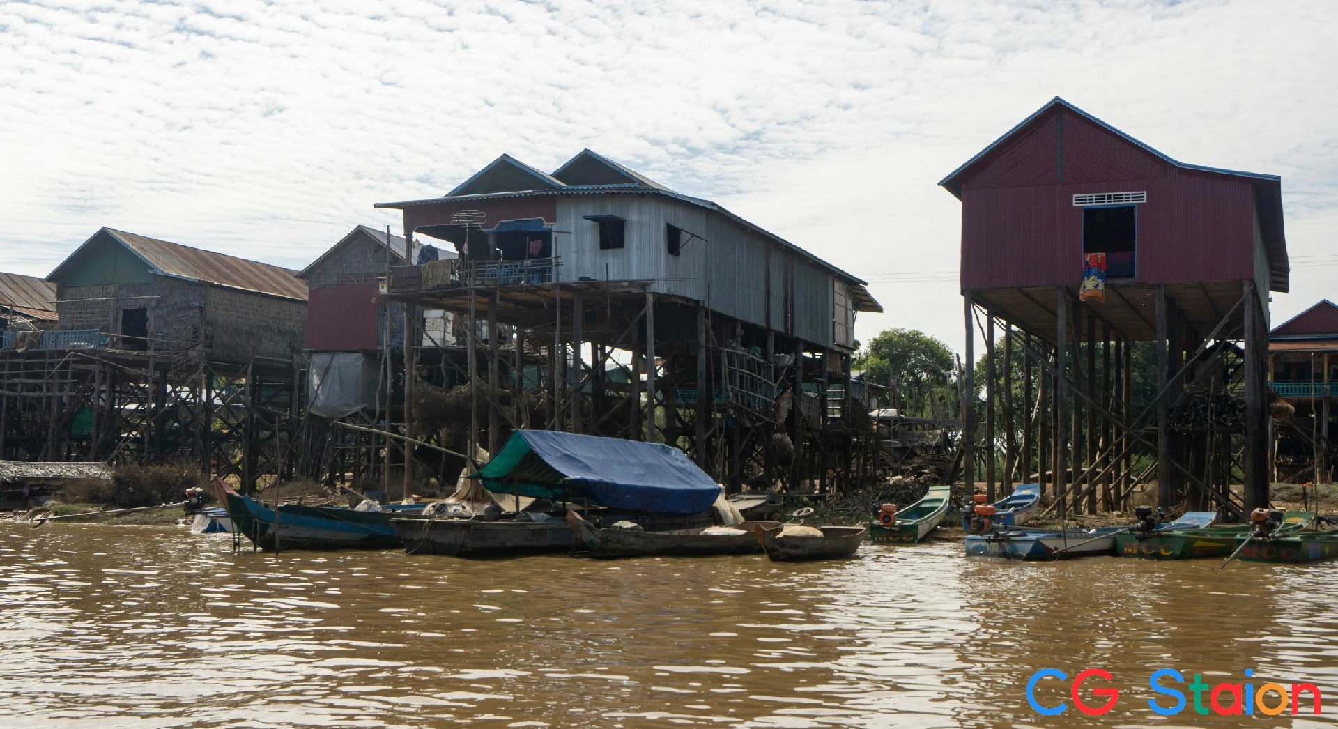 427张柬埔寨洞里萨湖漂浮的村庄高清参考图片0