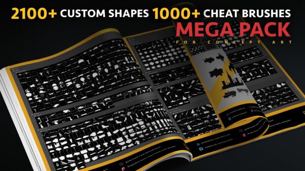 【2D画笔资产】Mels Mneyan 2100+自定义形状＆1000+ Cheat 笔刷组合包