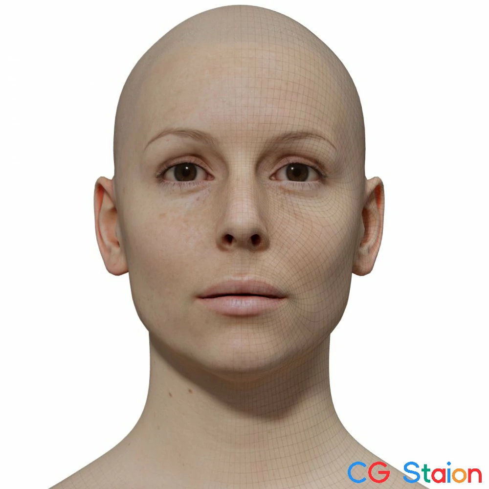 【3D Scanstore】Retopologised Head Scan 女性 vol-201