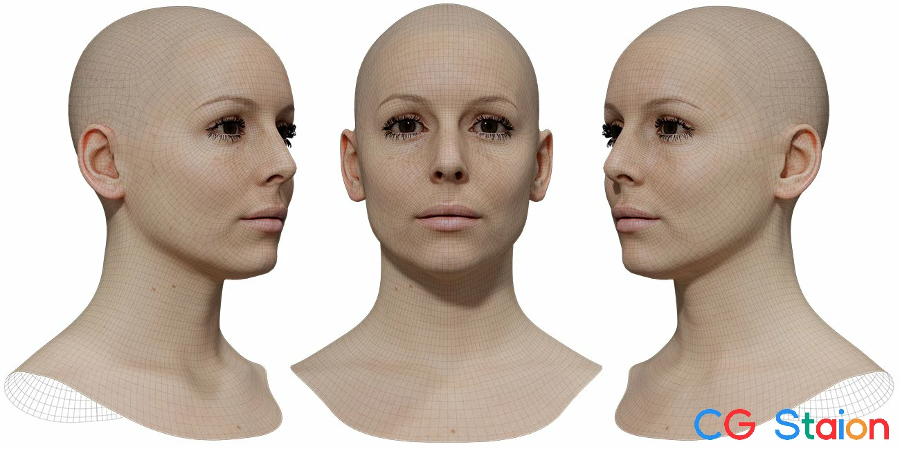 【3D Scanstore】Retopologised Head Scan 女性 vol-204