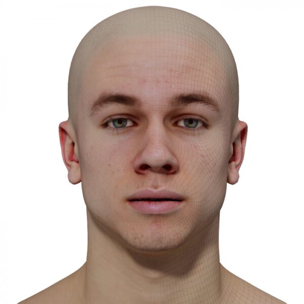 【3D Scanstore】Retopologised Head Scan 男性 vol-03