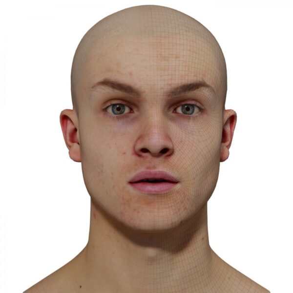 【3D Scanstore】Retopologised Head Scan 男性 vol-07