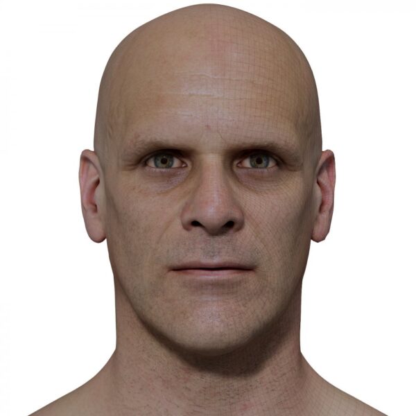 【3D Scanstore】Retopologised Head Scan 男性 vol-22