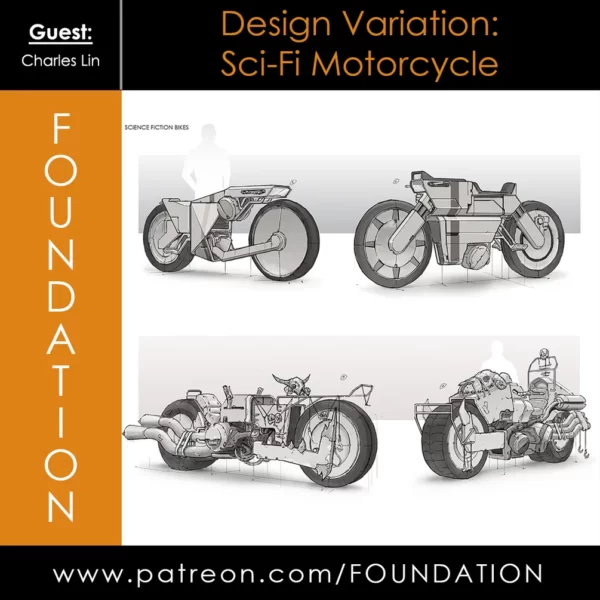 【中英双字】【Foundation Patreon】Charles Lin 设计变化：科幻摩托车