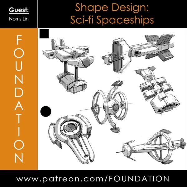 【中英双字】【Foundation Patreon】Norris Lin 形状设计：科幻宇宙飞船