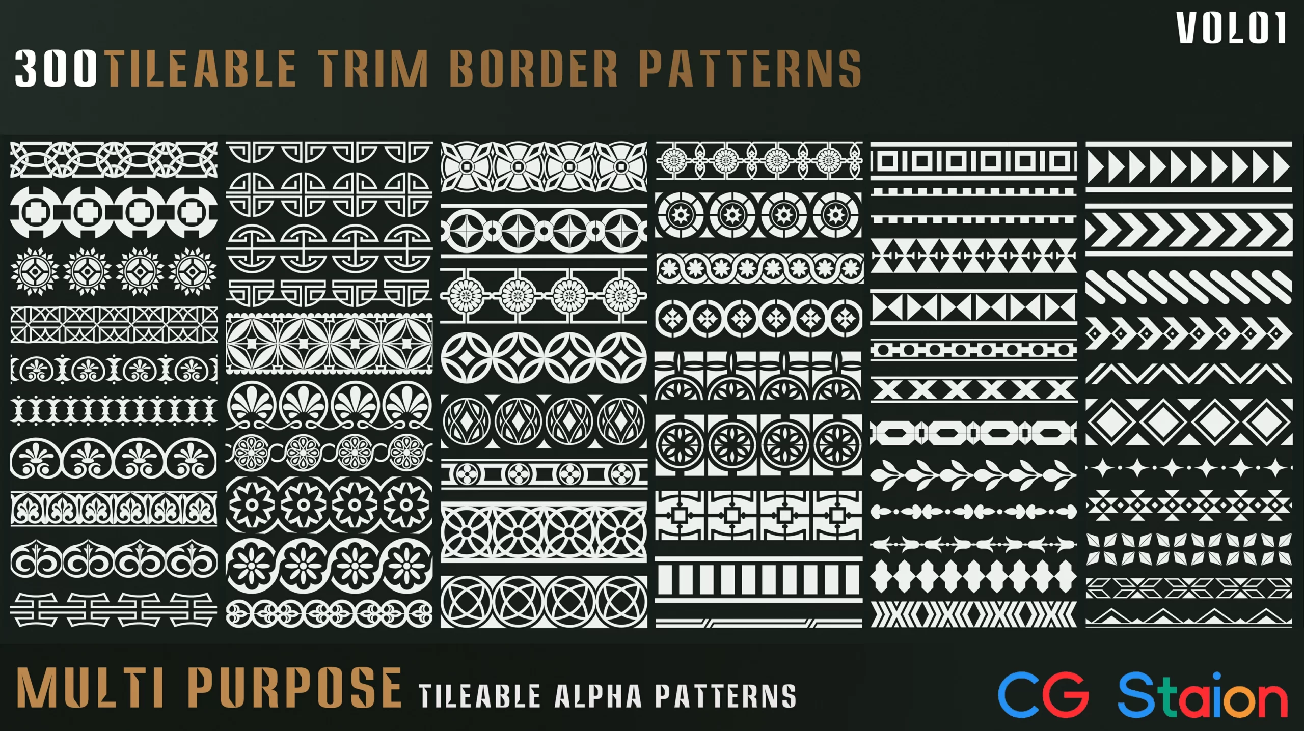 【Tile Loop Alpha】Mona Ghafourian 300 个平铺装饰边框图案5