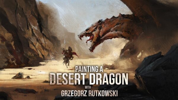 【中英双字】Greg Rutkowski 概念绘画：沙漠之龙