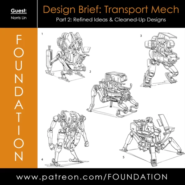 【中英双字】【Foundation Patreon】Norris Lin Transport Mech 设计简介 Part 2：精致的想法和清洁的设计