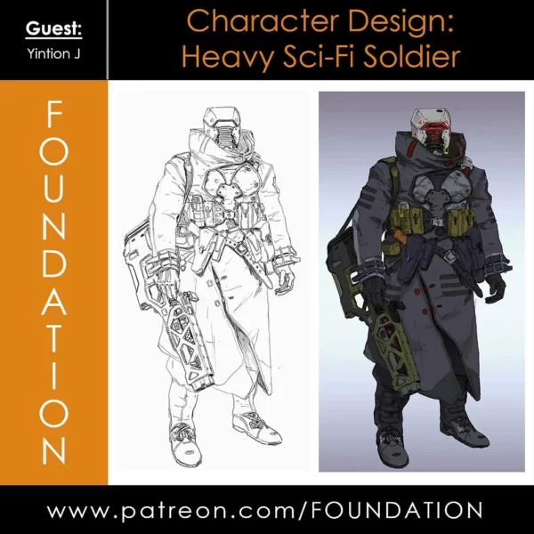 【中英双字】【Foundation Patreon】Yintion J 角色设计：重型科幻士兵