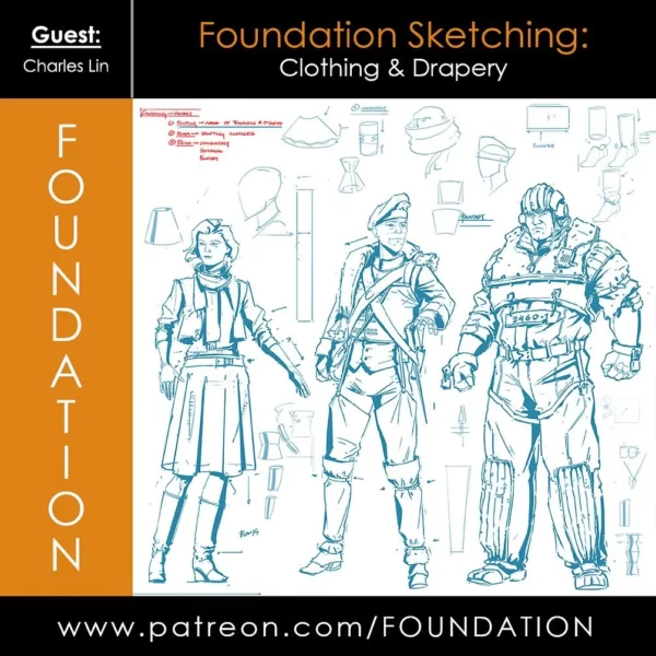 【中英双字】【Foundation Patreo】Charles Lin 基础素描：服装和帷幔