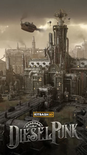 【Kitbash3D】Diesel Punk 3D 建筑场景模型资产包