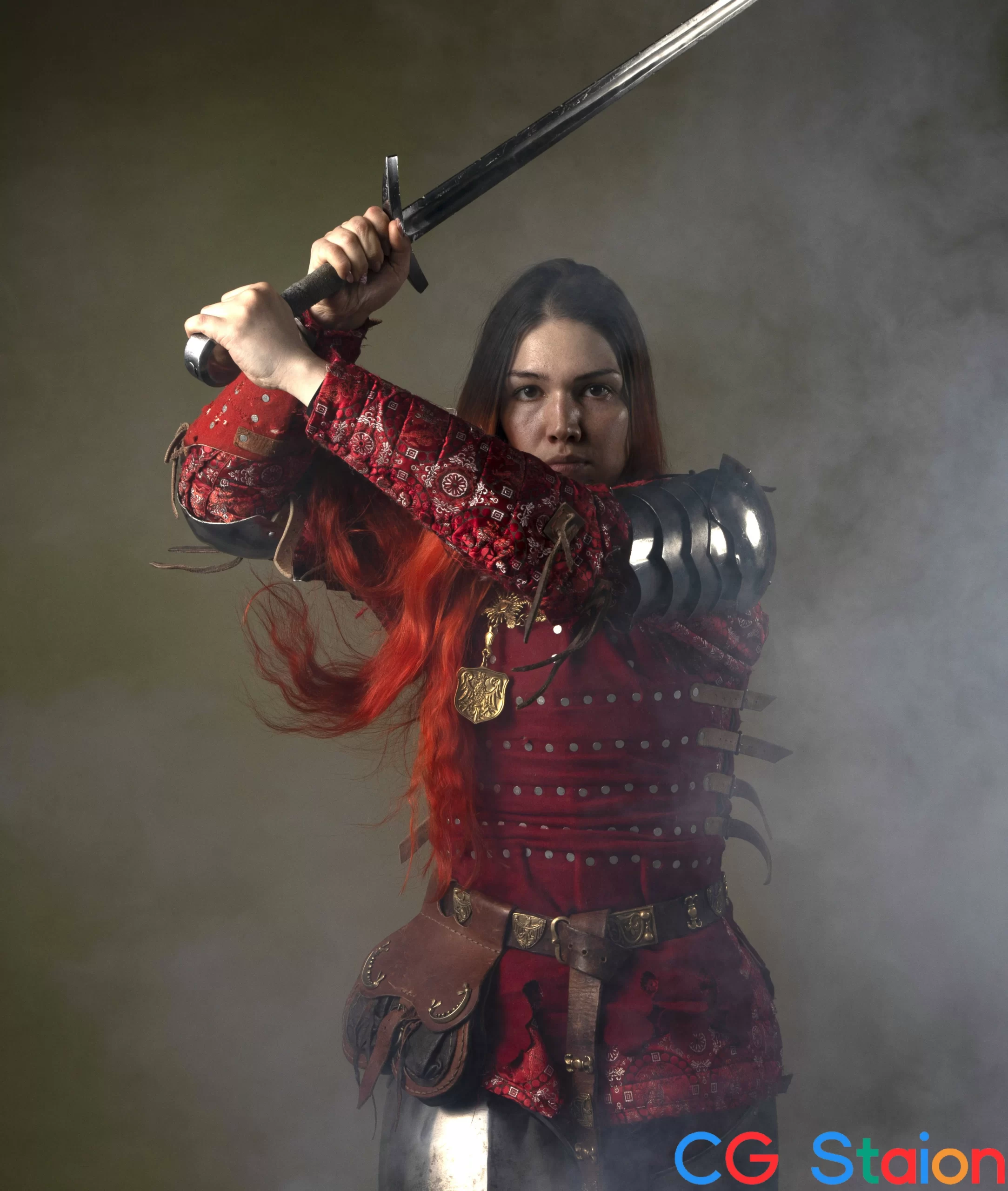 【高清参考图】1001张女性中世纪骑士盔甲姿态动作高清参考图片2