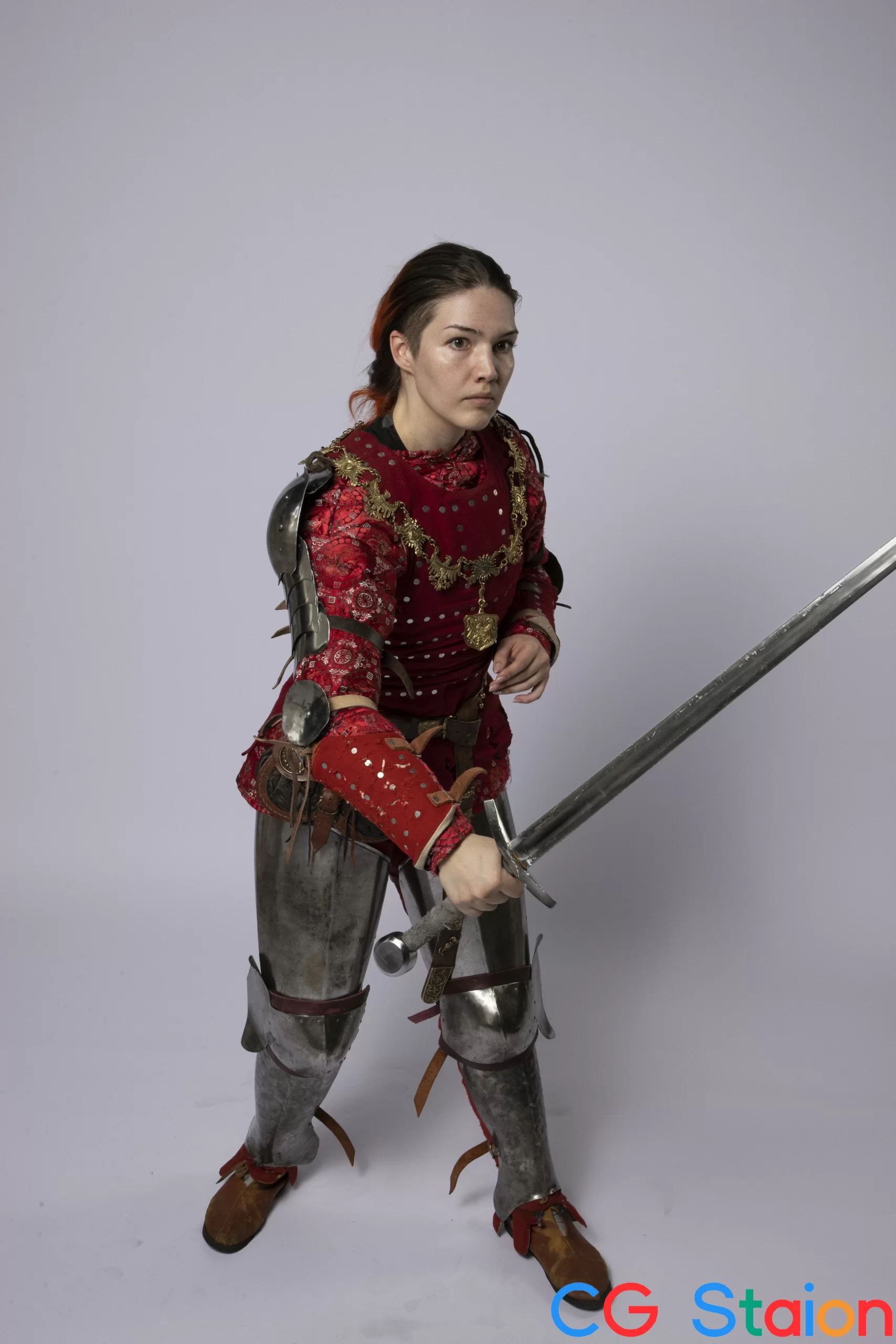 【高清参考图】1001张女性中世纪骑士盔甲姿态动作高清参考图片8